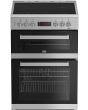 Beko EDC634S 60cm Double Oven Electric Cooker with Ceramic Hob - Silver