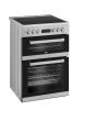 Beko EDC634S 60cm Double Oven Electric Cooker with Ceramic Hob - Silver