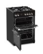 Creda C60DFDOBL 59.8cm Double Oven Dual Fuel Cooker with Gas Hob - Black