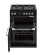 Creda C60DFDOBL 59.8cm Double Oven Dual Fuel Cooker with Gas Hob - Black