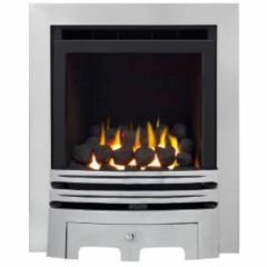 Sirocco Grace Slimline High Efficiency Glass Fronted Gas Fire - Brushed Steel