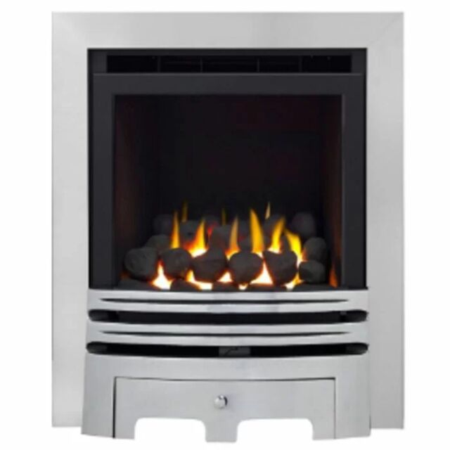 Sirocco Grace Full Depth High Efficiency Glass Fronted Gas Fire - Brushed Steel