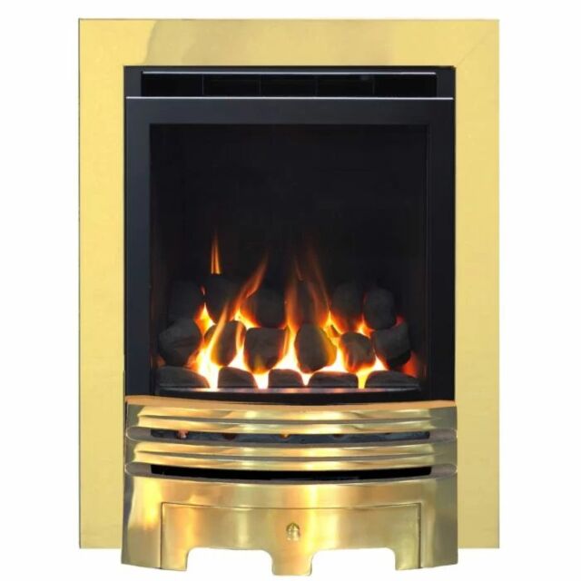 Sirocco Grace Full Depth High Efficiency Glass Fronted Gas Fire - Brass
